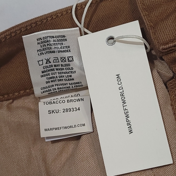 Warp + Weft ORD Chicago Straight Tobacco Brown Men's Size 29x34 Jeans - Picture 11 of 12